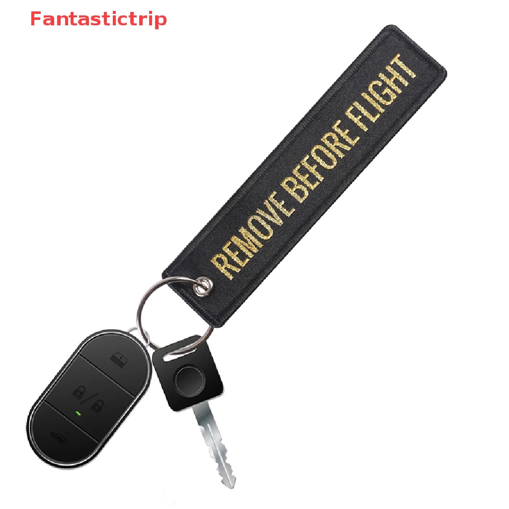 [Fantastictrip] Móc Khóa Hành Lý / Xe Máy / Xe Hơi Thêu Chữ Remove Before Flight