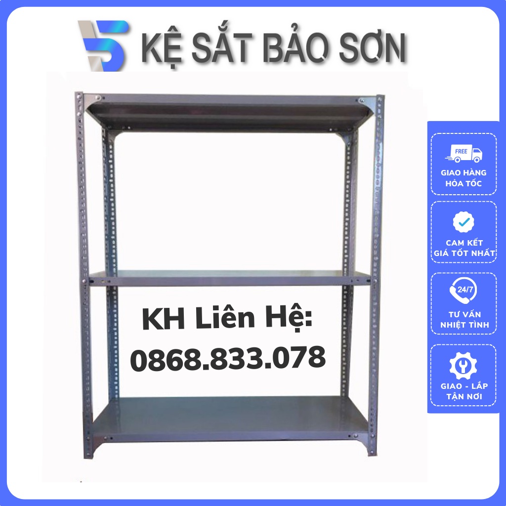 Kệ Sắt V Lỗ Đa Năng 3 Tầng Dài 1,2m X Rộng 0,3m X Cao 1m-1,2m Để Đồ -