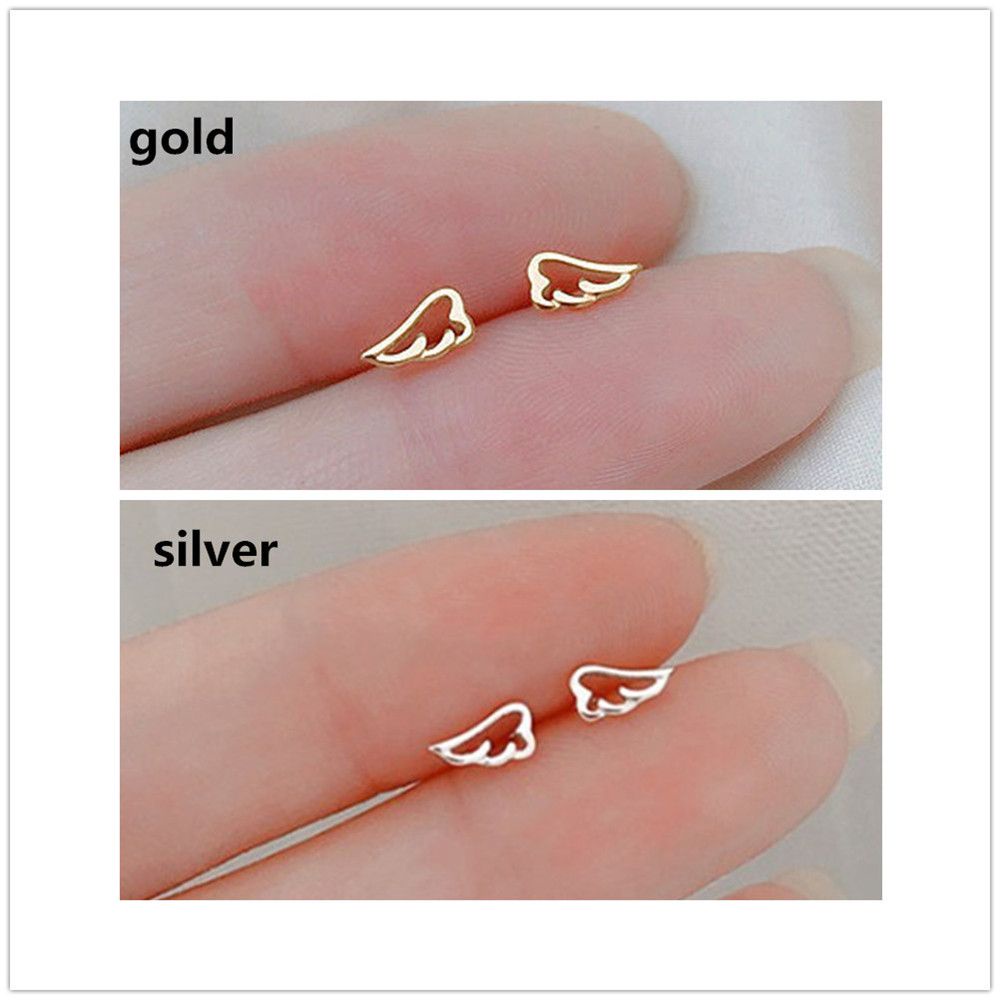 Bông tai hình cánh thiên thần mini nhiều màu sắc thời trang MIHAN1