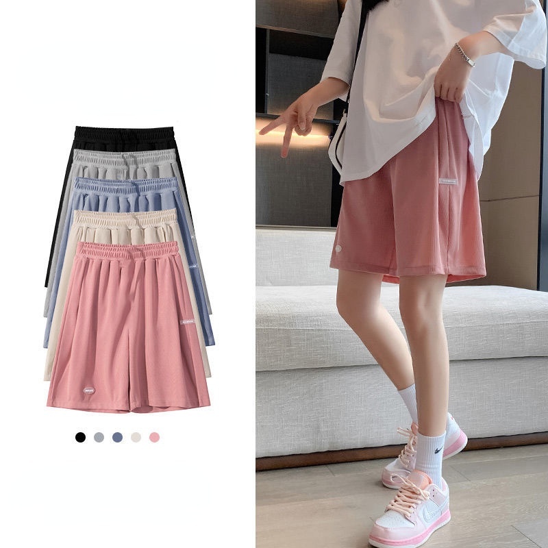 Quần Short Thể Thao Ống Rộng Lưng Cao Thời Trang Mùa Hè Cho Nữ