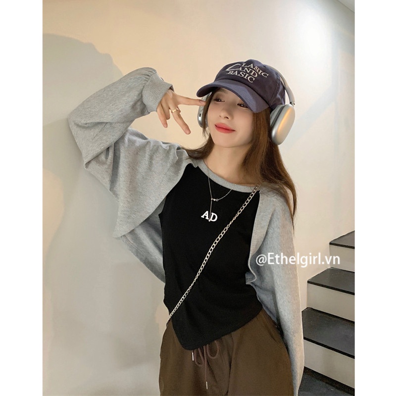Áo Sweater Mỏng Tay Dài Cổ Tròn Dáng Rộng Kiểu Hàn Quốc 3 Màu Sắc Lựa Chọn