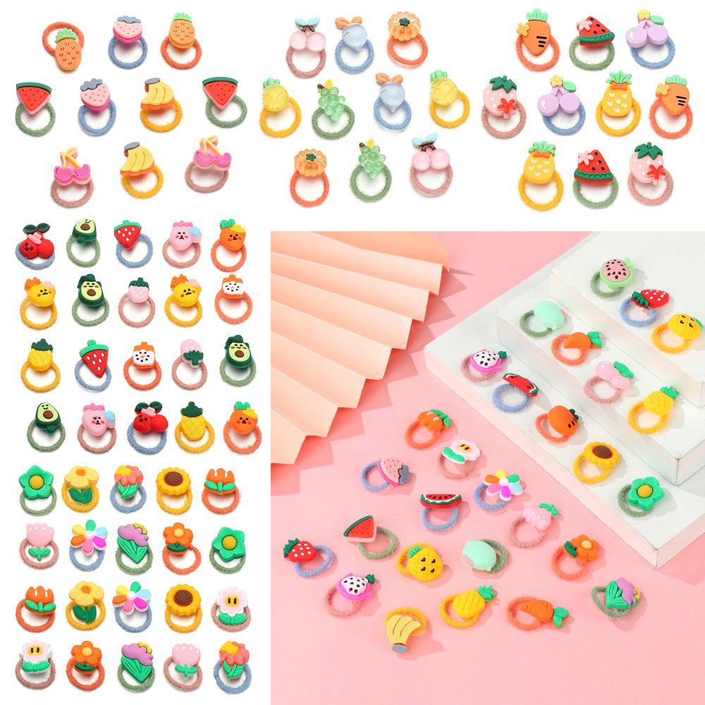 Dây Buộc Tóc Cao Su Co Giãn Hình Trái Cây Dễ Thương Cho Bé Gái