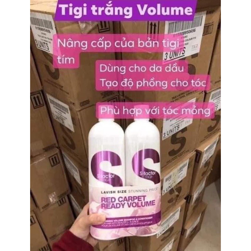 Cặp dầu gội xả tigi nâng cấp trắng S factor
