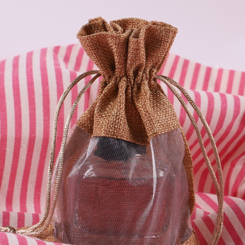 Bộ 50 Túi Dây Rút Chất Liệu Sợi Đay Tự Nhiên