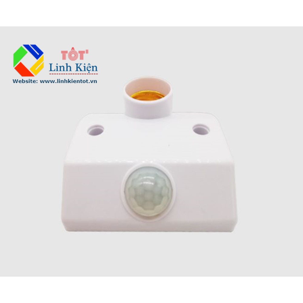 Đui đèn cảm ứng chuyển động PIR, đui đèn cảm ứng hồng ngoại chân tròn E27