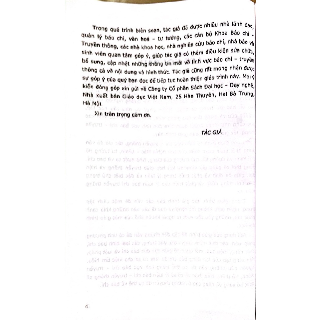 Sách - Giáo Trình Lý Luận Báo Chí Truyền Thống