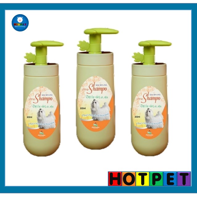 Sữa tắm hỗ trợ diệt ve, rận, bọ chét Vime-Shampo 300ml - Chuyên dùng cho chó lông trắng