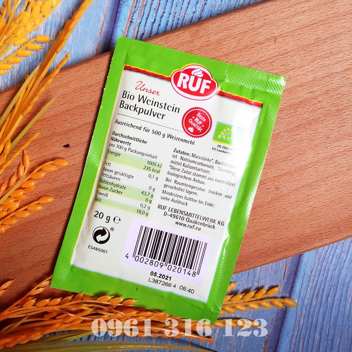 Bột Nở Hữu Cơ Ruf 20g