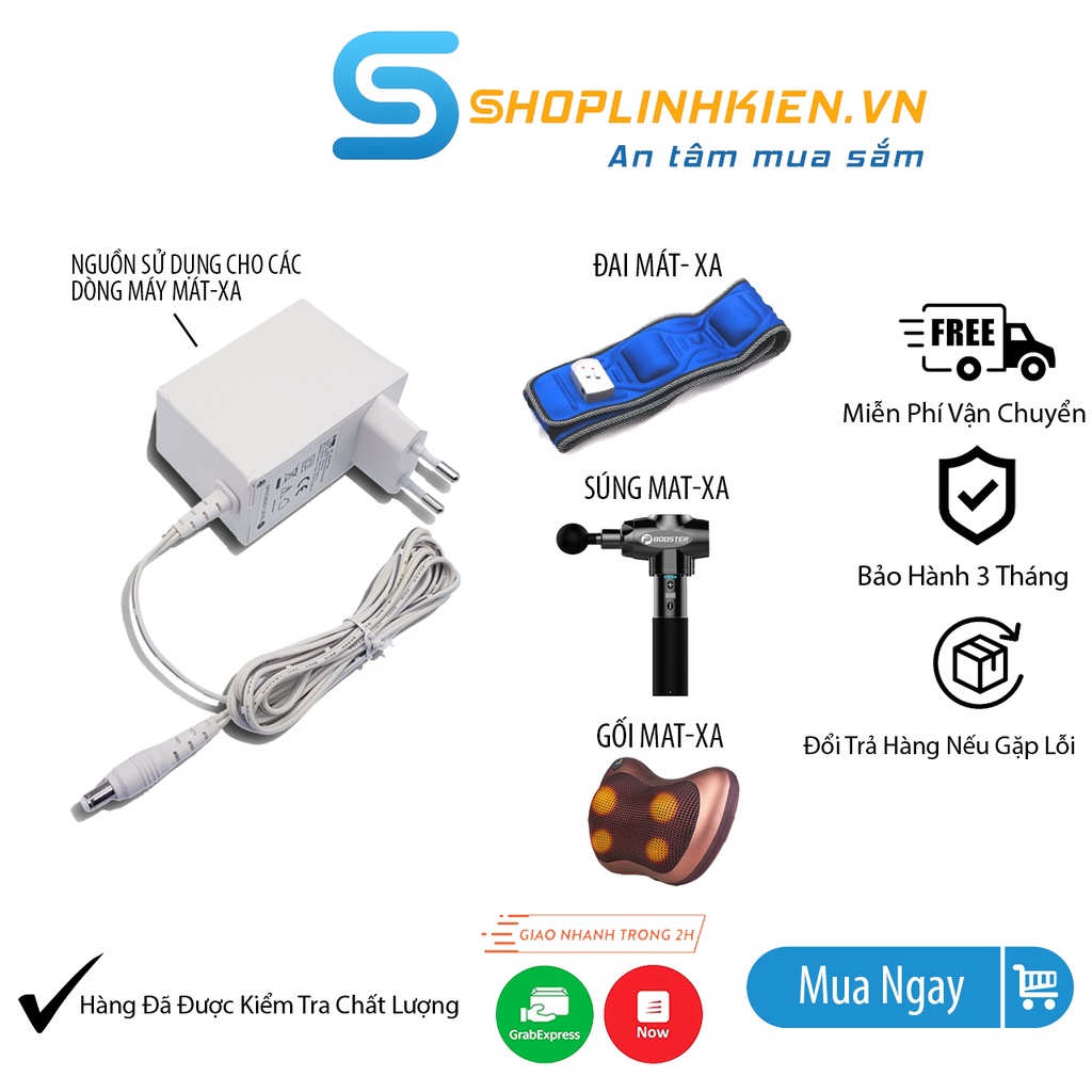 Bộ Nguồn Sạc 12V2A Chính Hãng Cho Máy MassageCủ Sạc Cho gối massage Hồng Ngoại