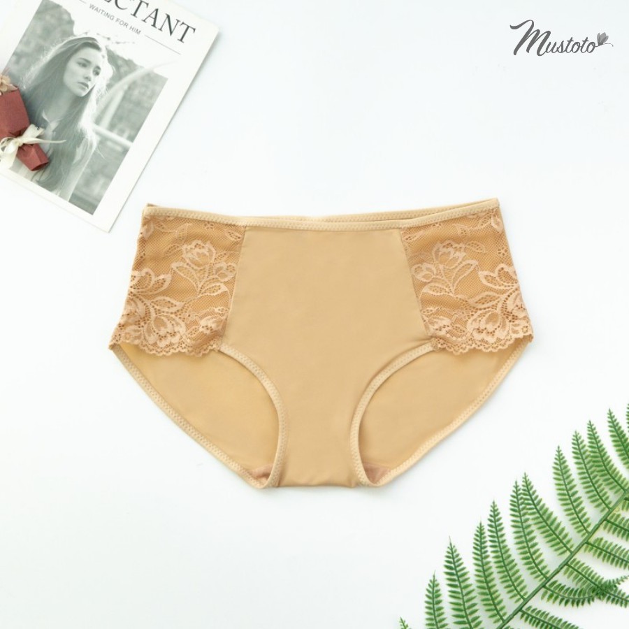 Quần Lót Nữ Lưng Vừa Trơn Phối Ren Lưng Vừa Thoải Mái Petunia (Mustoto MQ46)