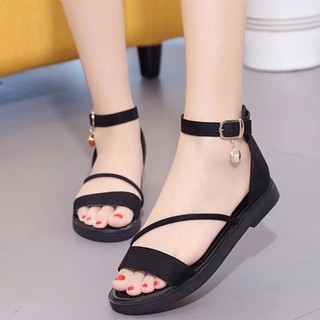 Giày Sandal nữ đế bệt quai chéo - Linus LN1809