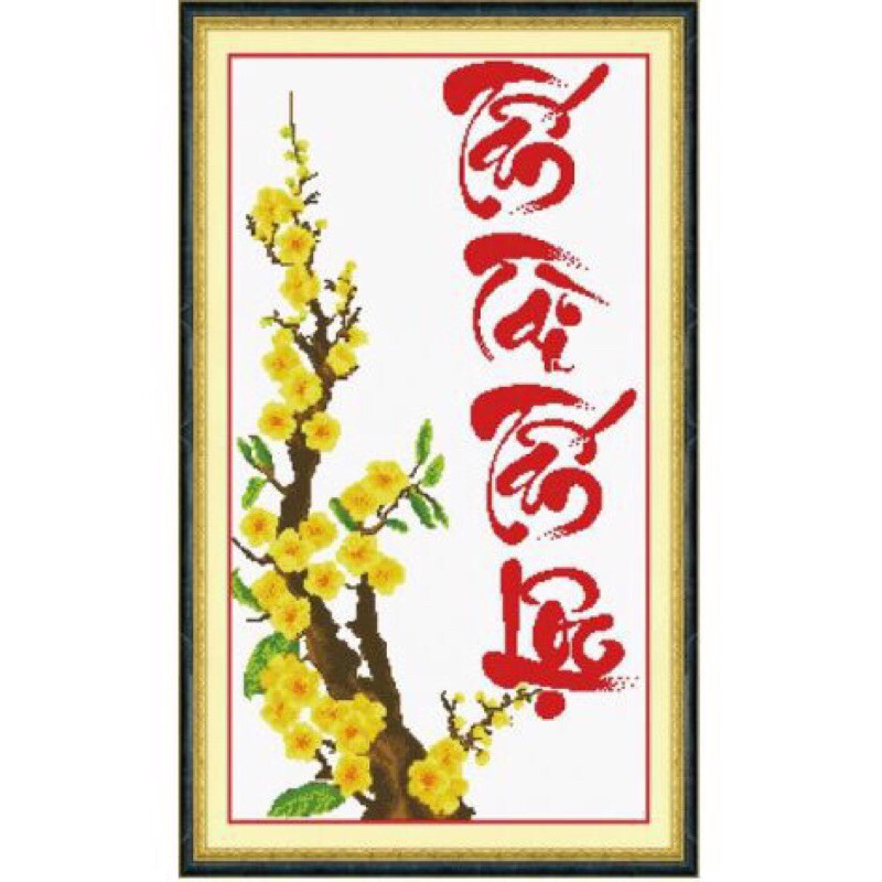 Tranh thêu chữ thập Tấn Tài Tấn Lộc 222294 (51x85) chưa thêu