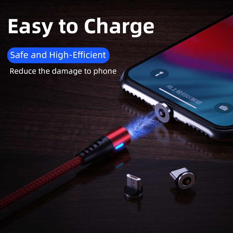 Cáp Sạc Nhanh Từ Tính Micro USB Type C Cho iPhone Xiaomi Samsung
