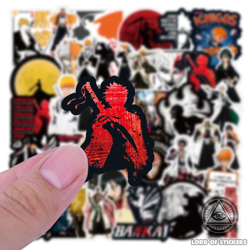 Set 50 Nhãn Dán Nhân Vật Hoạt Hình BLEACH Sticker Anime Manga Chống Thấm Nước Trang Trí Mũ Bảo Hiểm, Laptop, Sổ, Guitar