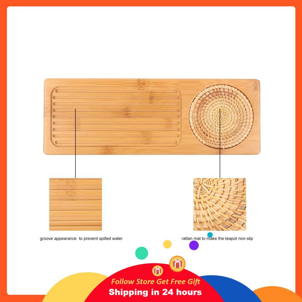 Khay Trà Gỗ Tre 13.8x4.7x0.6 Inch