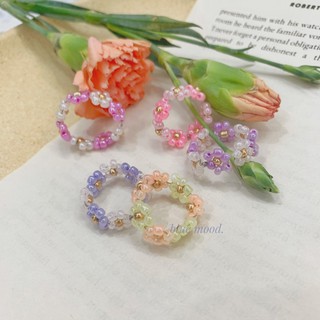 Nhẫn handmade hạt cườm hoa nhũ bóng Autumn flowers ✨ #fromBlue