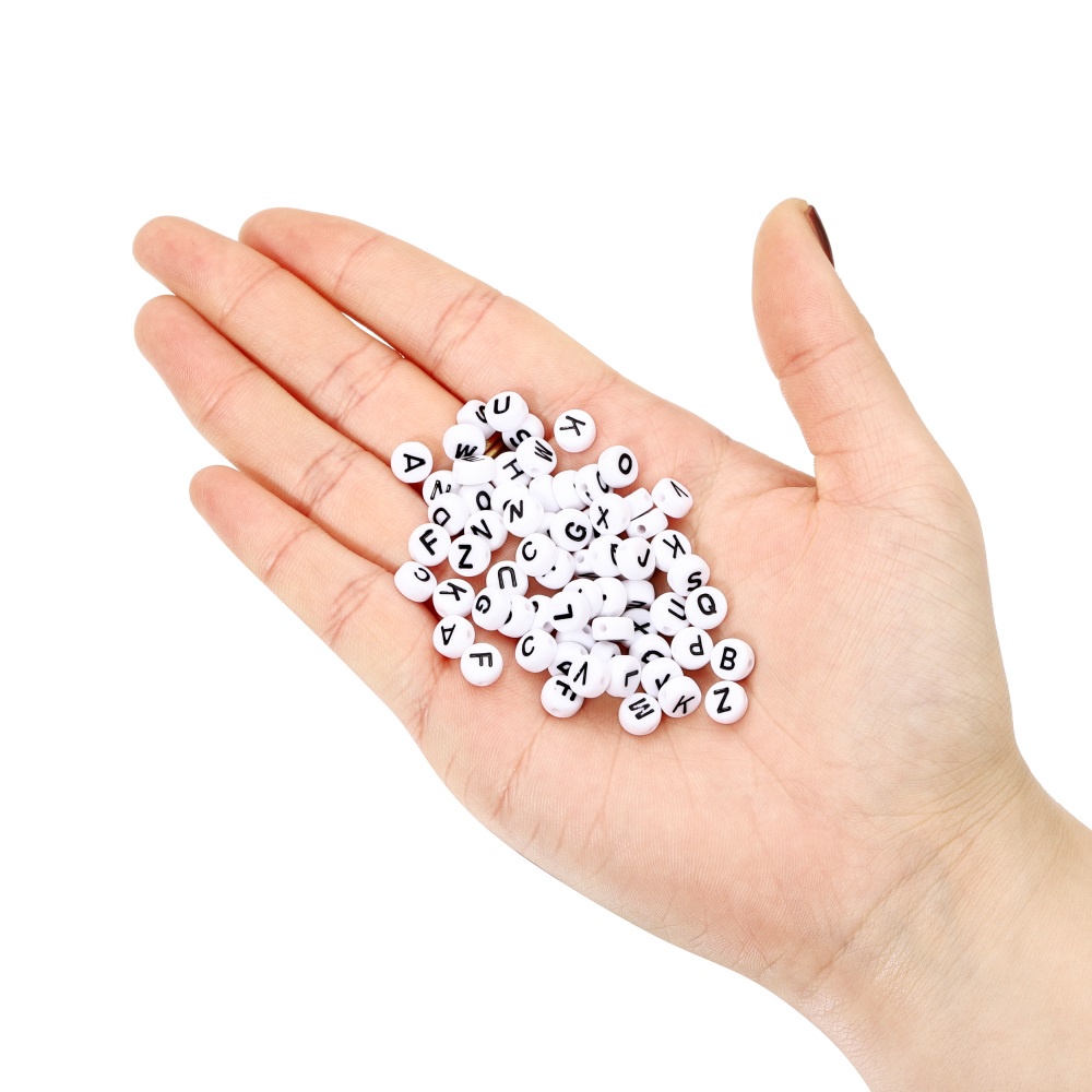 Bộ 100 hạt nhựa St.kunkka hình chữ cái làm trang sức thủ công