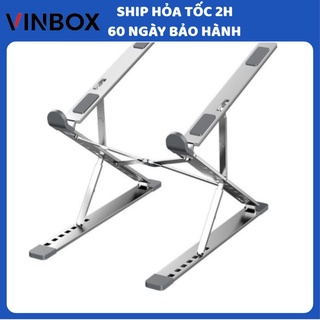 Giá đỡ laptop macbook nhôm gấp gọn tản nhiệt cho máy tính 14 inch, 15.6 inch, 17 inch cao cấp để bàn đa năng vinbox