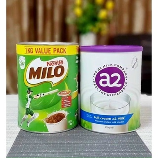 Bộ đôi sữa a2 nguyên kem và milo úc date 8/2022