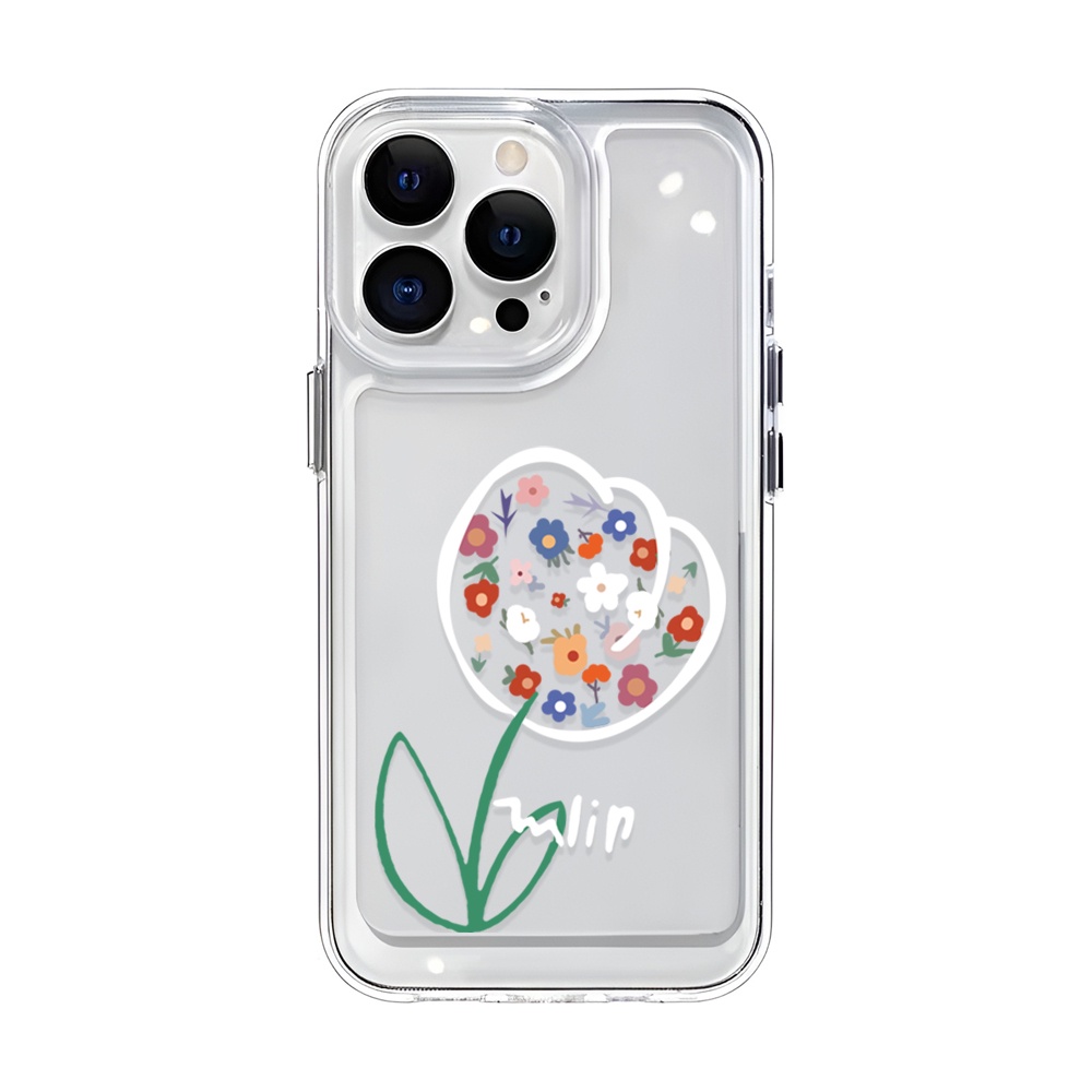 Ốp Điện Thoại Trong Suốt Hình Hoa Tulip Cho iphone 14ProMax 14Plus 13 11 12 7Plus X XR XS Max