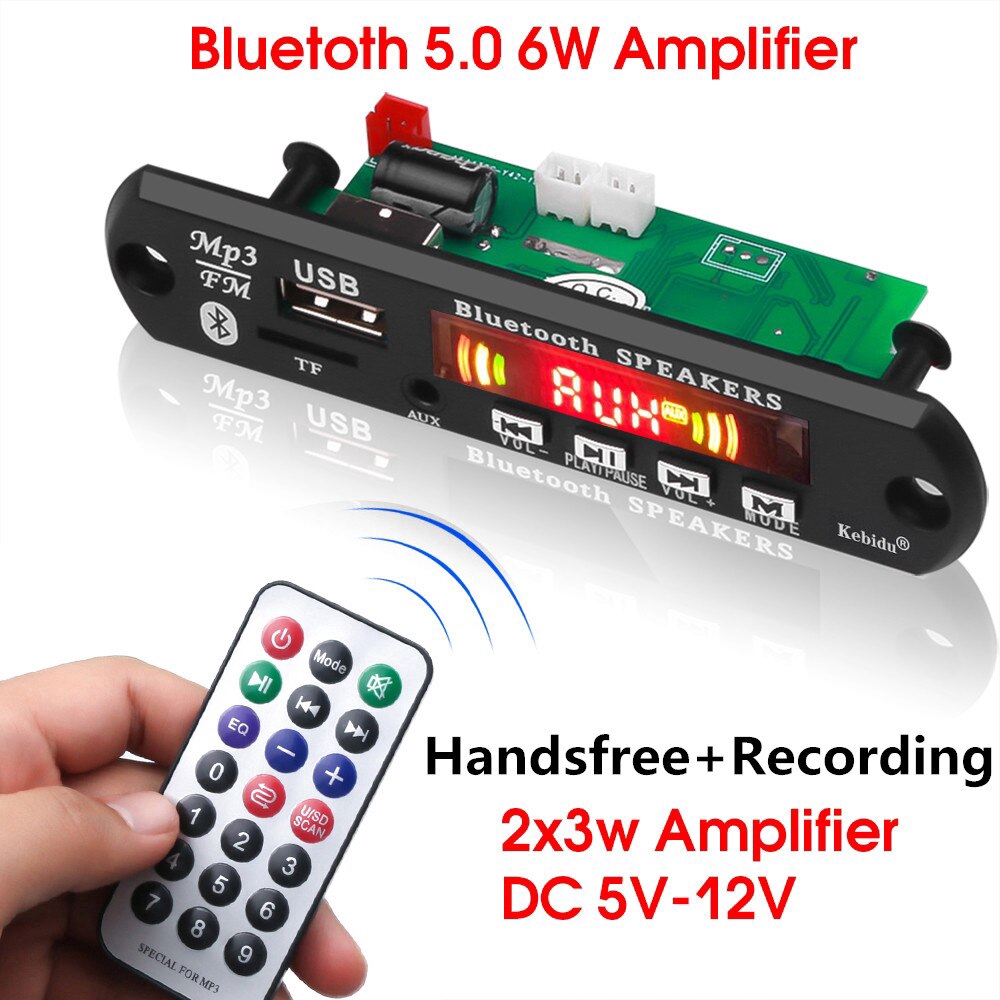 Mạch giải mã máy nghe nhạc Mp3 5V 12V hỗ trợ Bluetooth 5.0 màn hình màu cao cấp