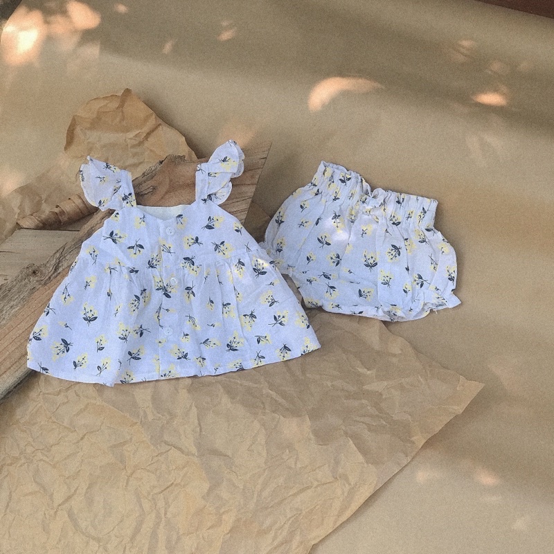 HÀNG THIẾT KẾ - Set bộ 2s babydoll kèm chip bèo em bé gái Tiệm Su Kids