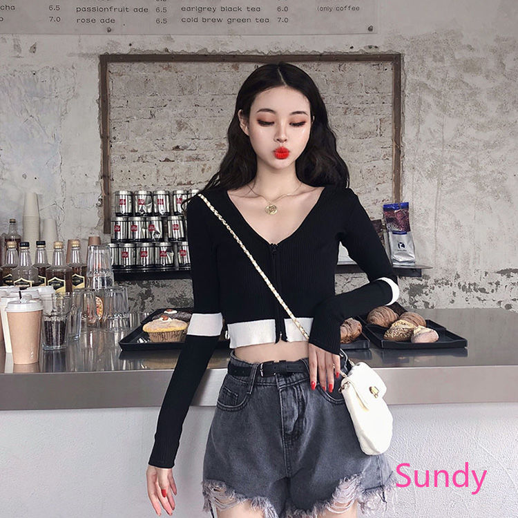 Áo Khoác Cardigan Dài Tay Cổ Chữ V Xinh Xắn Dành Cho Nữ