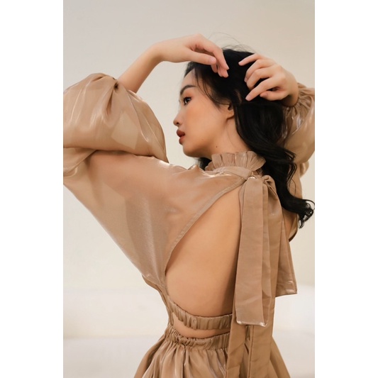 Jasmin Mini Dress - Đầm Tơ Organza Hở Lưng Bo Eo