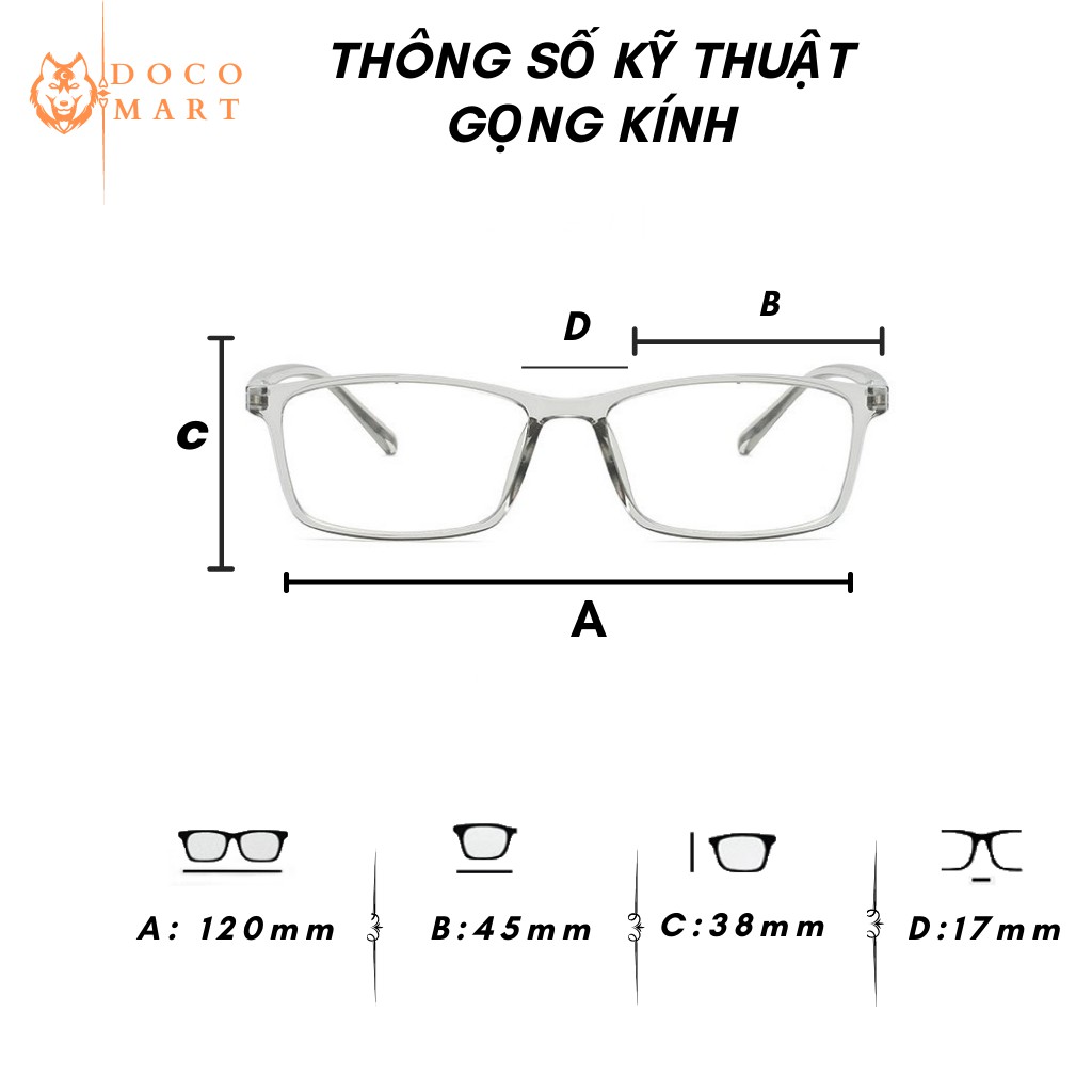 Gọng kính cận nam nữ mắt vuông chất liệu nhựa chắc chắn phụ kiện thời trang nhiều màu 6601 | BigBuy360 - bigbuy360.vn