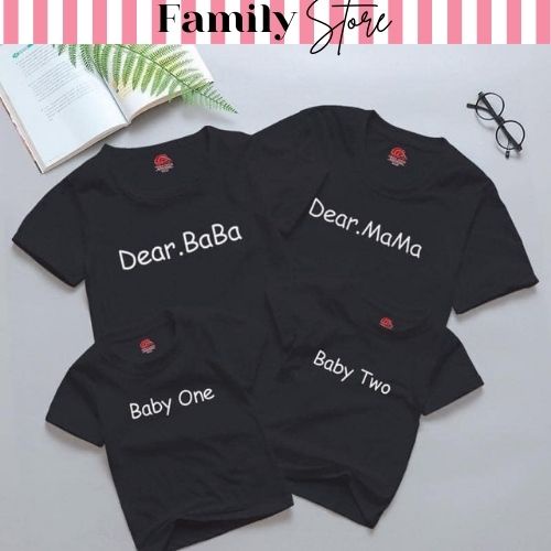 áo thun gia đình dearbaba, dearmama, dearbaby 3/4/5 người giá rẻ. Familystore