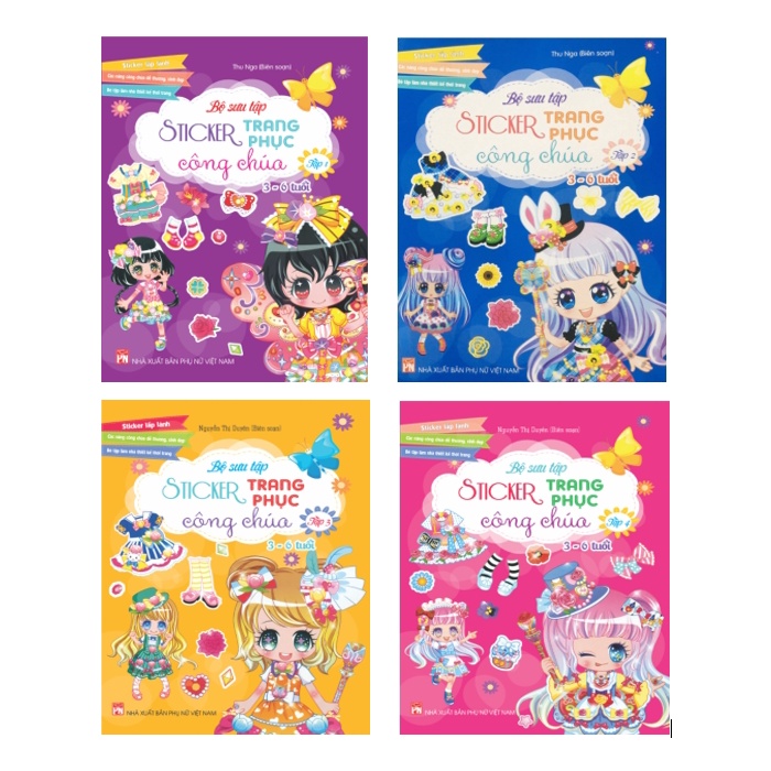 Sách - Combo Bộ sưu tập Sticker trang phục Công chúa 3 - 6 tuổi (4 Tập)