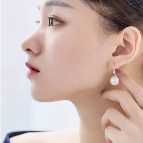 Bông tai bạc Van Jewelry V10432 Bông treo Ngọc trai nhân tạo nhiều hạt