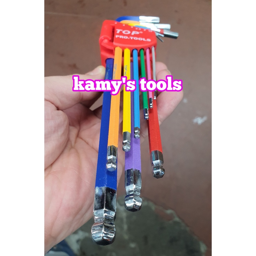 Bộ khóa lục giác bi và bông hoa thị Top 9 cây model LU-9CMAU và LU-9CMAUBM