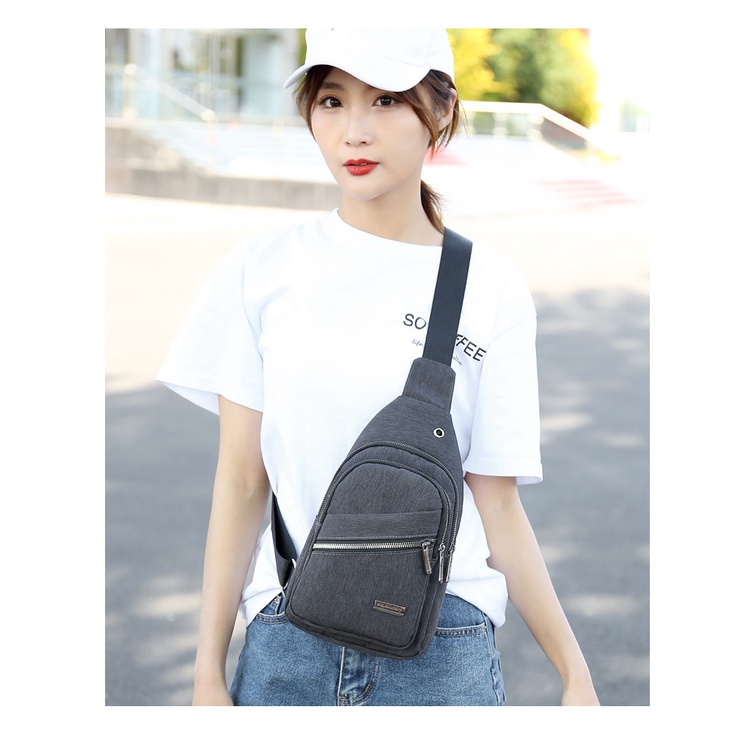 Túi đeo chéo ngực thời trang năng động nhiều màu tùy chọn cho nam