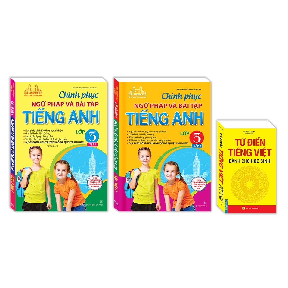 Sách - Combo 3c Chinh phục ngữ pháp và bài tập tiếng Anh lớp 3(t1+t2) ;Từ điển tiếng việt dành cho học sinh (khổ nhỏ)