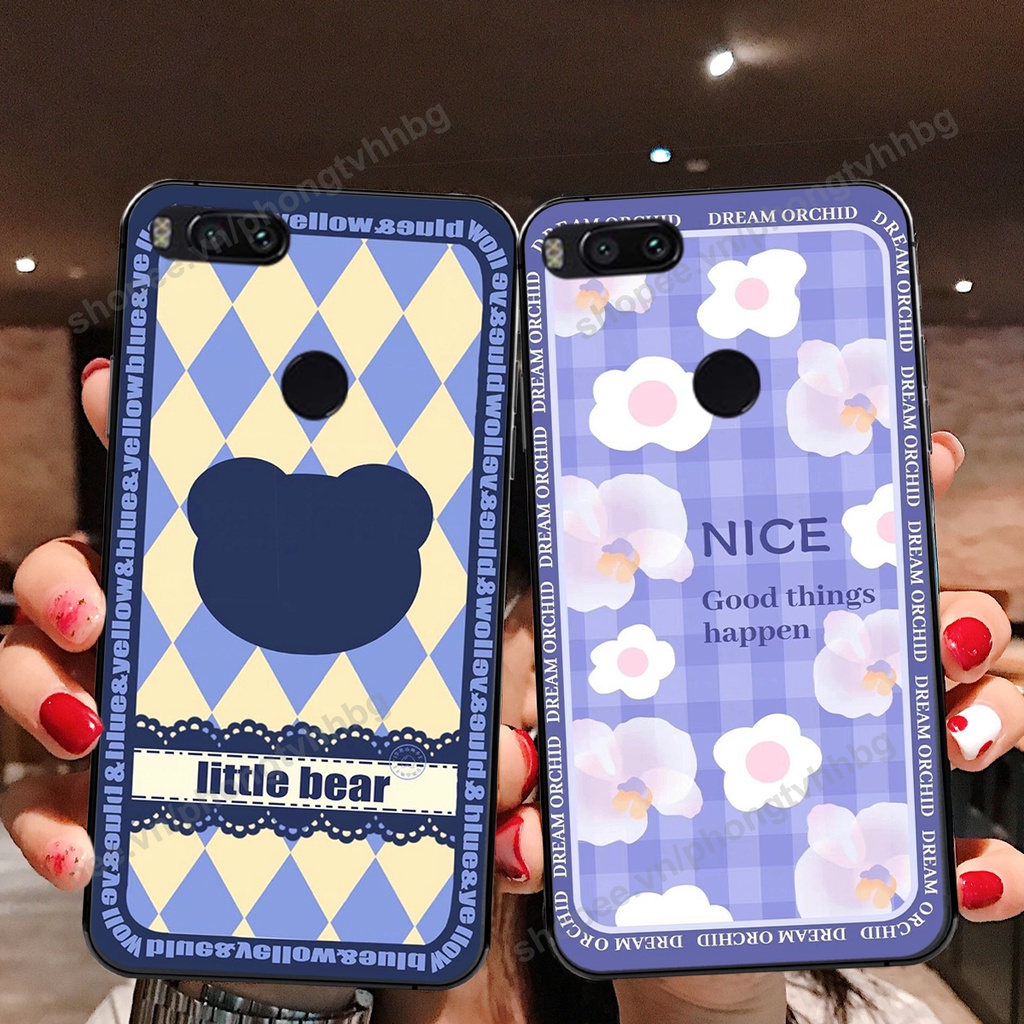 Ốp lưng Xiaomi Mi A1 / MI 5X in mẫu gấu bo viền , smile mặt cười cực cute đẹp