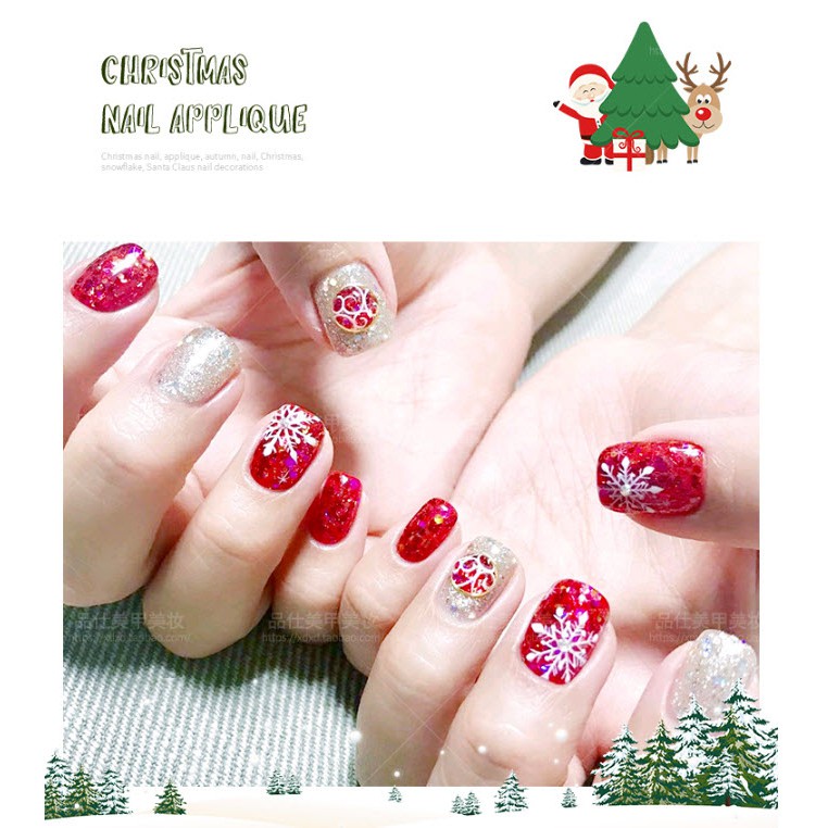 Sticker Noel, Bông Tuyết Đẹp Trang Trí Móng Nail Nghệ Thuật Mùa Giáng Sinh
