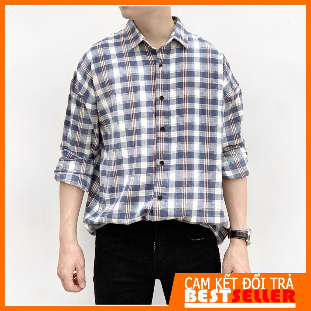 [Hàng cao cấp] Áo Sơ Mi Caro Unisex Chất liệu Dày Dặn, May Kỹ Chi Tiết, Fom Áo Chuẩn Hàn Quốc, Nam Nữ Đều Mặc Được