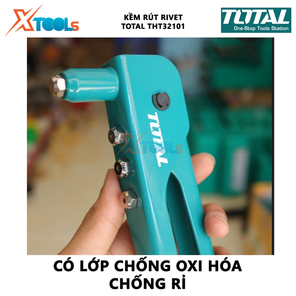 Kềm rút rivet TOTAL THT32101 kìm rút rivet Chiều dài 260mm(10&quot; ) chịu nhiệt, chịu lực mạ lớp chống oxy hóa, chống rỉ khó