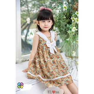 Váy hoa hồng cổ nơ V89