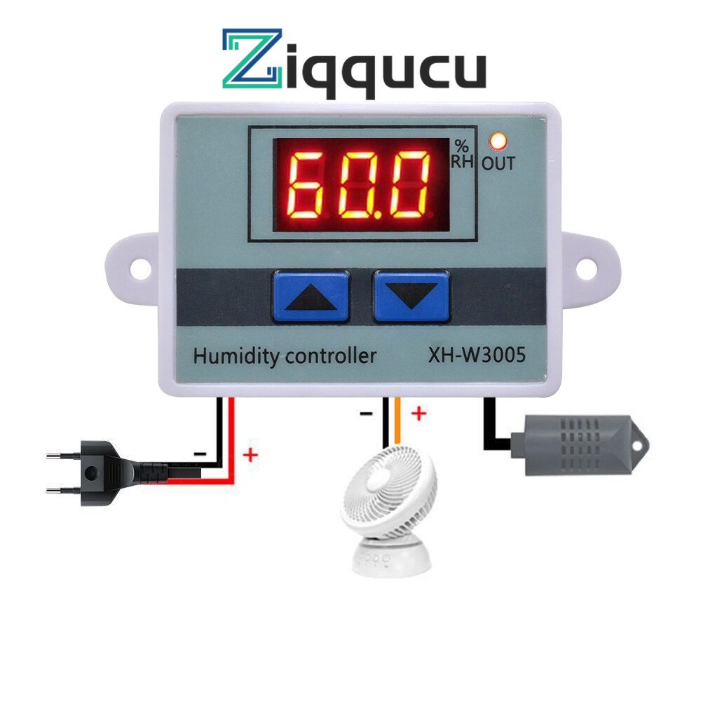 Công tắc cảm biến độ ẩm kỹ thuật số ZIQQUCU XH-W3005 DC 12V 120W chuyên dụng