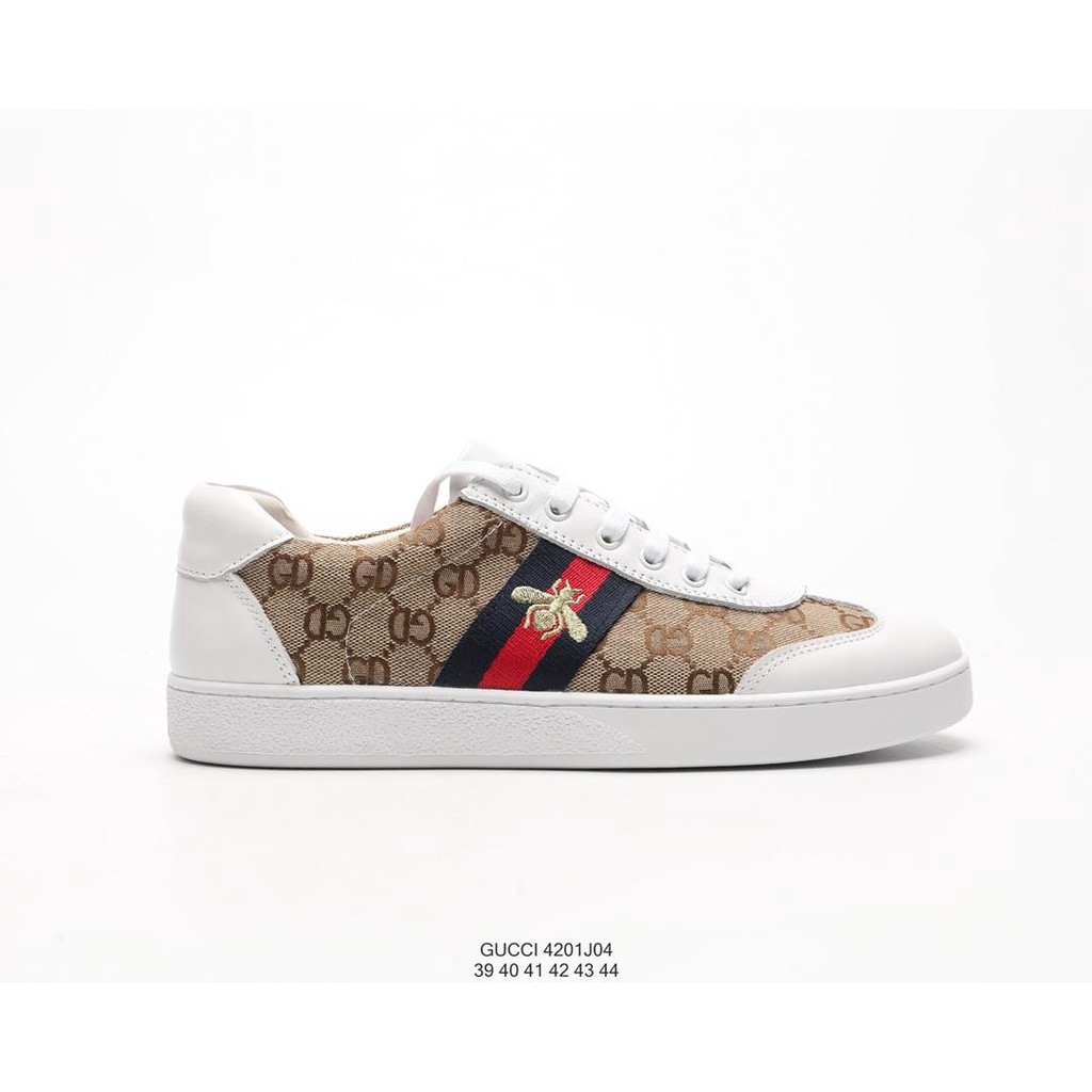 [Spot] Giày cổ điển cao cấp sang trọng Gu Chi GUCCI Ace Thêu thấp "Top Bee"