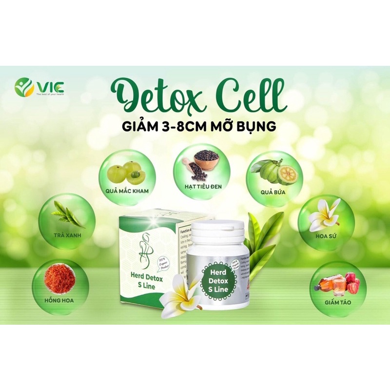 [Hộp 60 viên Chính Hãng]Viên Uống Detox Dr.Eo Cell Màu Xanh Hỗ Trợ Giảm Mỡ Bụng Herb Detox S Line chính hãng