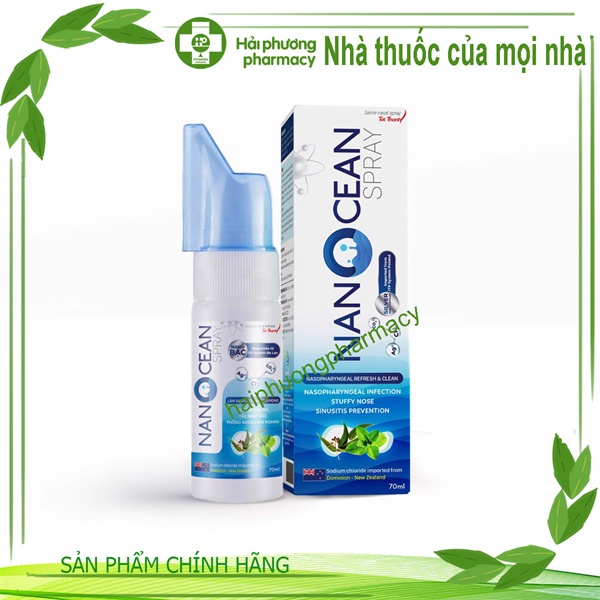 Dung dịch xịt mũi Nano Cean Spray  tạo cảm giác thông thoáng, giữ độ ẩm tự nhiên của niêm mạc mũi họng