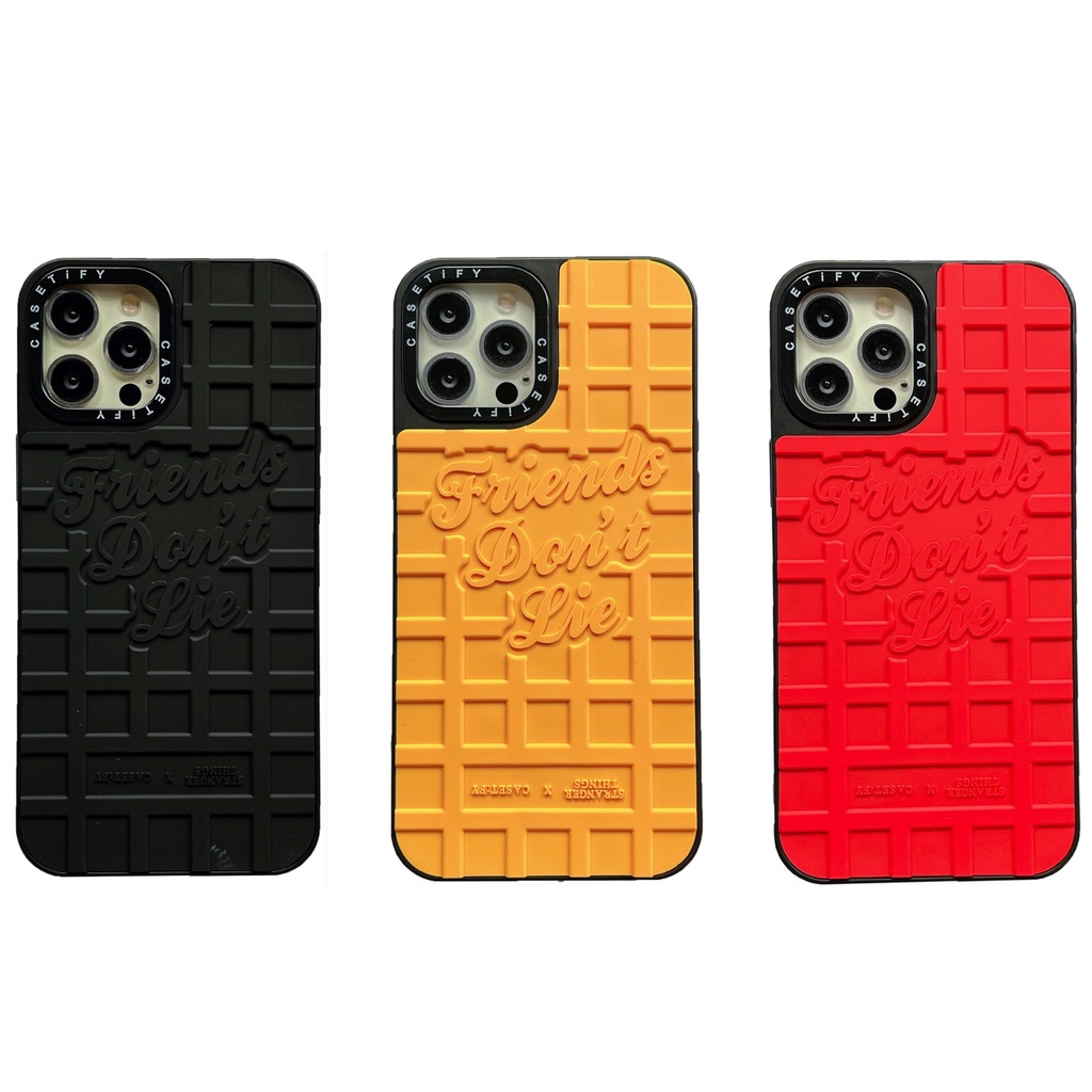 Casetify Ốp Điện Thoại Silicon Cứng In Hình Phim Stranger Things 3D Cho iPhone 15 14 13 12 11 Pro Max X XS XR 7 8 Plus SE 2020