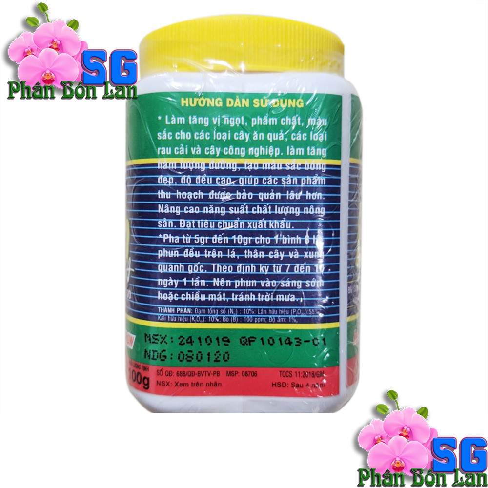 PHÂN BÓN LÁ 10-60-10 + TE - KÍCH THÍCH RA HOA CỰC MẠNH Hũ 100g Hàm lượng lân cao