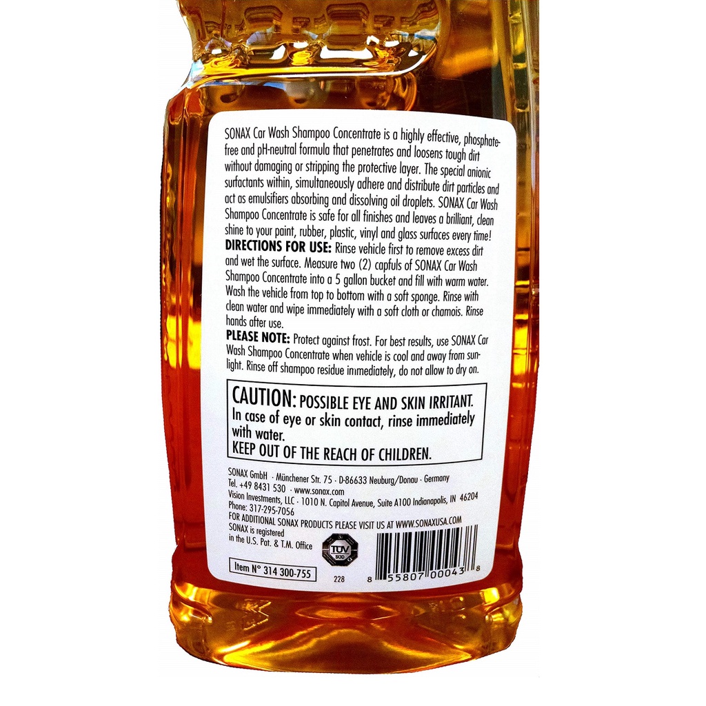 Xà bông rửa xe đậm đặc 1:200 siêu sạch bóng Sonax 314300 1lit - bảo vệ sơn xe, làm sạch nhanh toàn diện