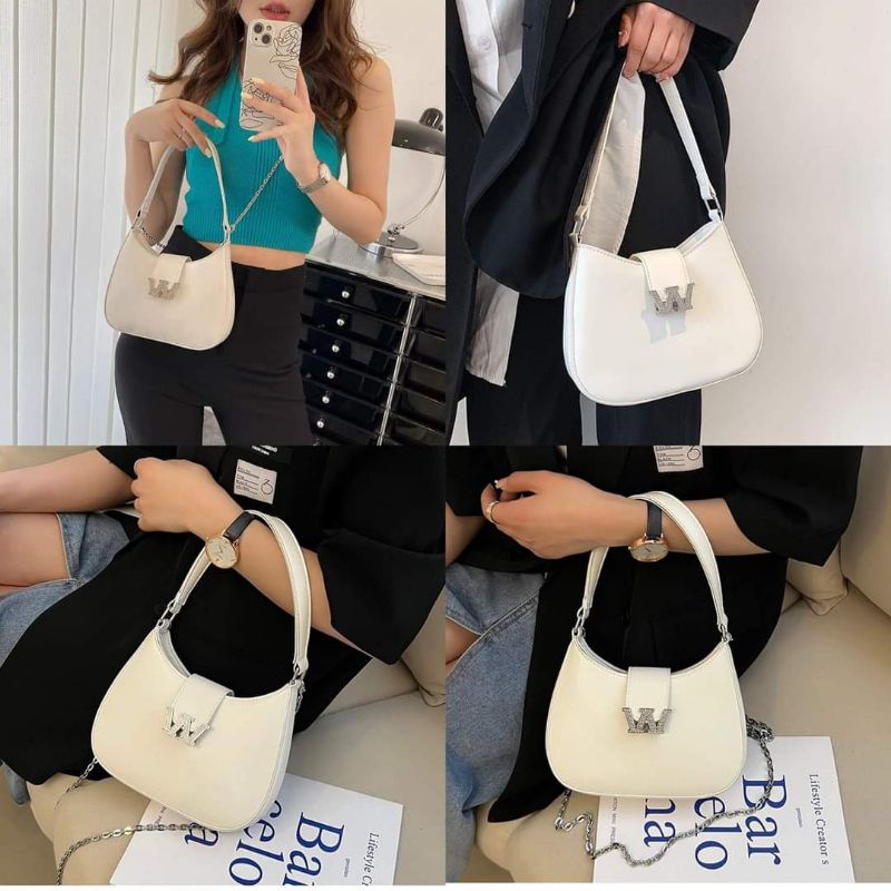 túi kẹp nách #wang dáng bầu khóa w có hộp