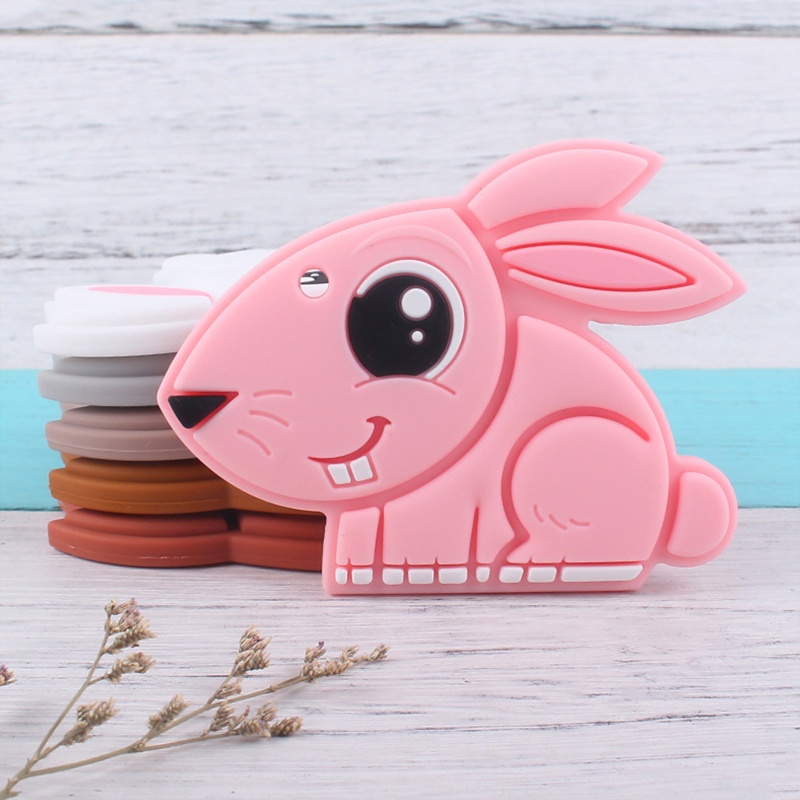 Haha Núm Ti Giả Silicon Cấp Hạt Hình Thỏ Mắt To Hoạt Hình DIY