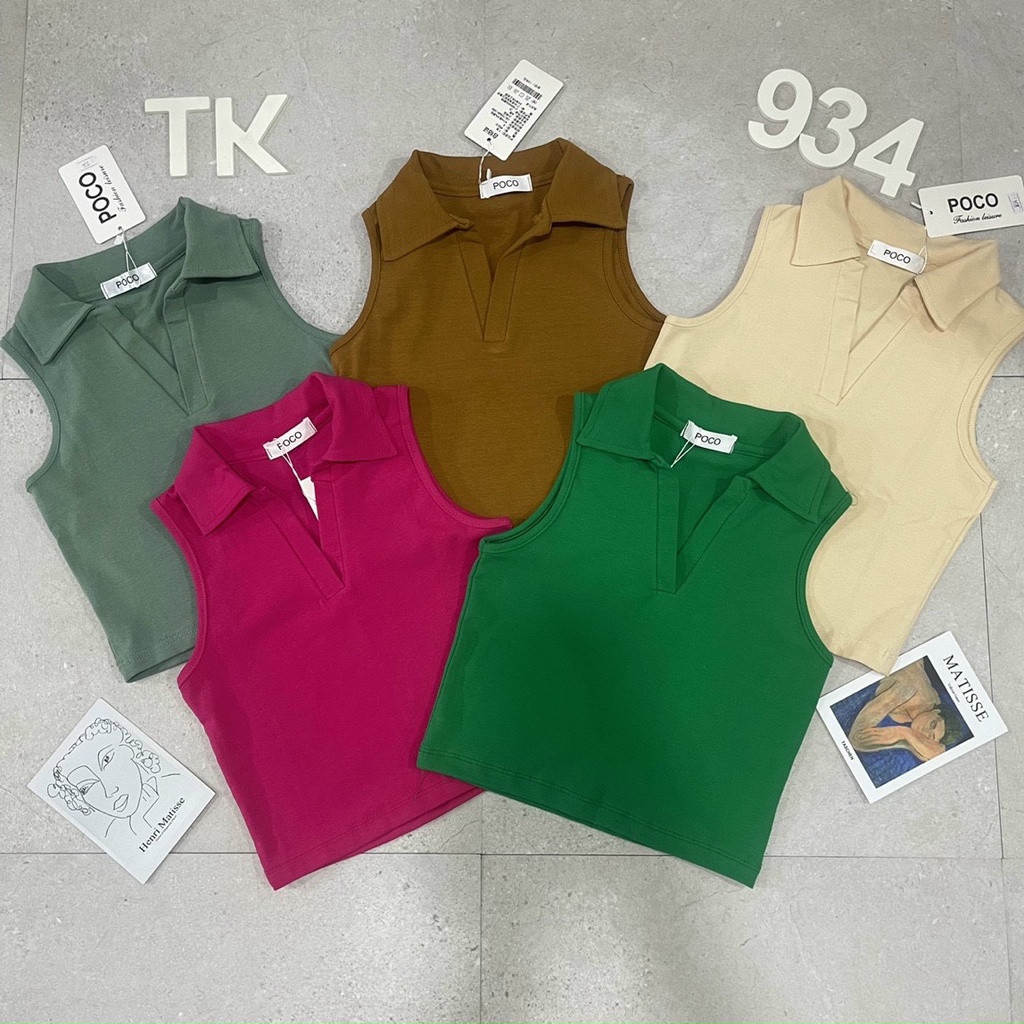 Áo phông, Áo thun croptop cổ đức sát nách PC934 - NhiNhi Shop